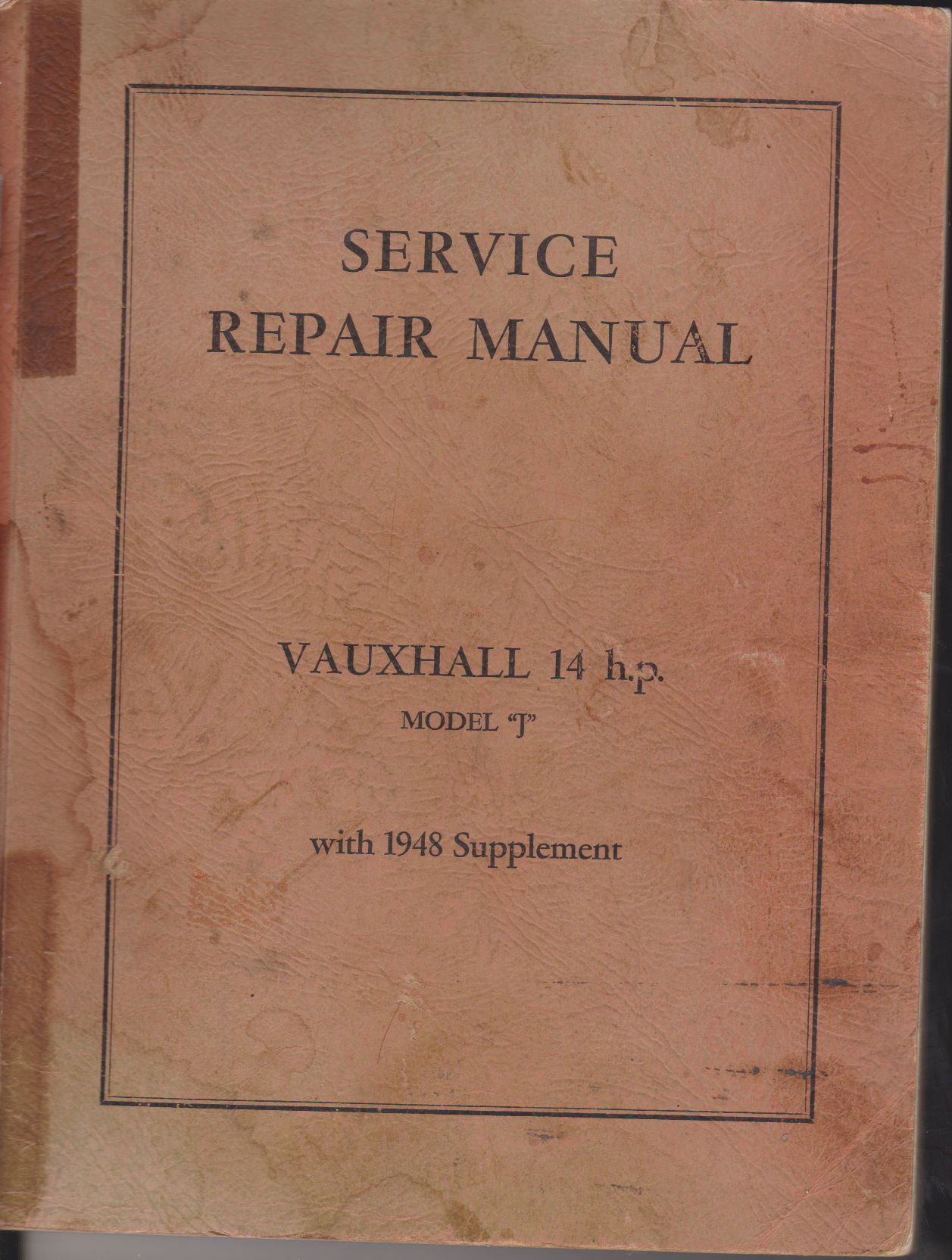 1939 Vauxhall 14 h.p. Model J Repair & Service Manual, with the (image for) 1939 Vauxhall 14 h.p. Model J Repair & Service Manual, with the